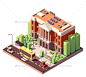 Vector Isometric University Building Isometric, Vector, Building, Univ