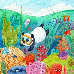 插画师little_paper_witch笔下的童话世界，这组插画作品里仿佛能感受到童心里的那份纯粹简单。#有关夏天的画# #插画分享# ​​​​