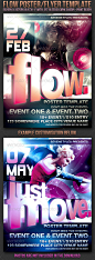 Flow Poster/Flyer Template - Clubs & Parties Events #采集大赛#