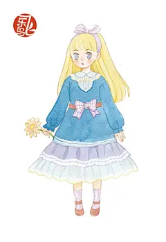 《水色清新美少女》——当清新水彩遇上可爱美少女，如一阵自然柔软的清风拂面，带你走进水色斑斓的世界，为自己勾勒一幅小清新的水彩人物像吧！