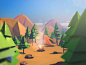 Low poly nature by Moek , via Behance