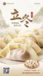 立冬食品饺子节气祝福软营销产品展示竖版海报