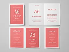 A6精致邀请函贺卡模型/折页样机A6 Portrait Greeting Card Invitation Mockup Set 2-设计口袋