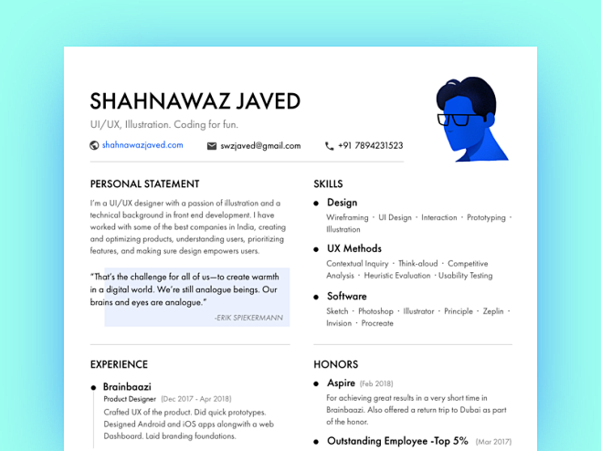 Personal Resume illu...