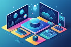 生态链大数据数据可视化插画图片