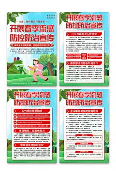 春季预防流感医疗知识海报