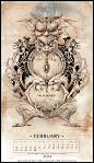 Bestiarium 2014年插画挂历创意设计