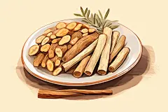 甘草中草药药材插画
