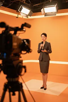 新闻主播演播室演播厅主持人职业人物肖像