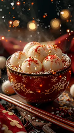 简约数字艺术图元宵节背景素材图