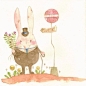 粉、粉色系、画、可爱、兔子