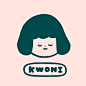 Drawing  girl ILLUSTRATION  kwoni logo logodesign gif raccoonfactory