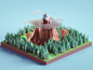 Lowpoly Mountains illustration nature low poly landscape mountains isometric b3d blender