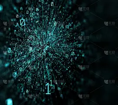 二进制码,背景,未来,式样,美国,水平画幅,光效果,散焦,蓝色,抽象