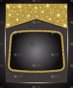 模板商务问候提供横幅。黄金闪亮的框架