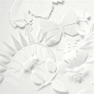 White paper cut image of insects and foliage - butterfly, beetle and bee