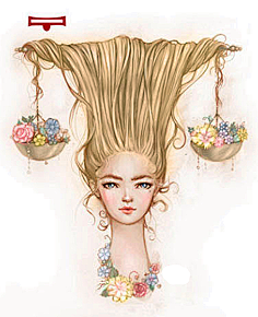 天秤座-花瓣网|陪你做生活的设计师 | 【十二星座古风插画】