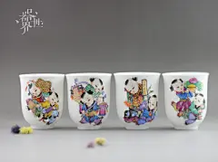 【器世界－福星高照】精品粉彩茶具 茶杯 品茗杯 功夫茶  手绘陶瓷影戏图- #器世界原创设计# #家居# #小清新#