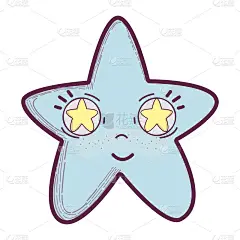 卡哇伊幸福的星星眼睛里有星星