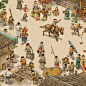LIFE IN KAIFENG CITY, NORTHERN SONG DYNASTY  画作.北宋汴京市井图