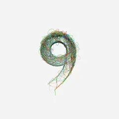 手绘彩线缠绕数字9高清素材 创意数字 彩线缠绕数字 彩色数字 数字9 杂乱 立体娄字 红线条 绿线条 艺术字体 蓝线条 免抠png 设计图片 免费下载