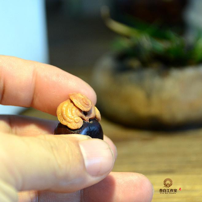 缅茄菩提雕刻灵芝包挂钥匙扣文玩小把件礼物包邮淘宝网
