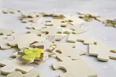 抽象背景拼图零件决策团队概念