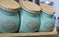 欧式乡村田园储物罐 地中海绿陶瓷调料罐套装茶罐咖啡罐糖罐 木盖-淘宝网