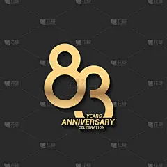 83周年金禧庆典会徽设计，适用于公司简介、小册子、传单、杂志、宣传册、海报、网页、请柬或贺卡。股票插