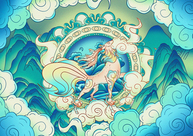 国风插画-山海经-夫诸