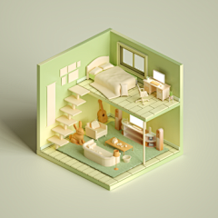 ⚡灬采集到c4d小房间场景