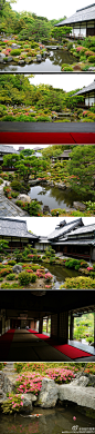 等持院。 天龙寺派的禅宗寺院。由日本禅宗名僧、国师梦窓疏石开山。寺內庭園分为东西两边，西边的芙蓉池，是借衣笠山景色的借景庭园。东边则据传是梦窓疏石所作。茶亭清涟亭是足利家第3代将军足利义满所喜爱的茶亭。入寺费：500日元。 交通：岚电「等持院」站下，徒步7分。