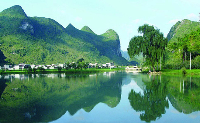 夏季青山绿水美丽风景高清摄影图片