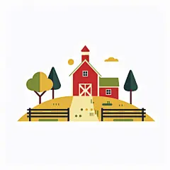 简约彩色卡通房子素材图AI图