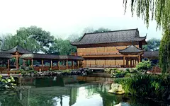 绝美的手绘古典建筑园林