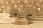 Champagne Christmas | Small Worlds : Small Worlds is an ongoing series of 3D CAD designed posters, each detailing a theme in a “small world”, the first is Champagne Christmas. Champagne Christmas is a snowglobe featuring Champagne trees covered in gold in