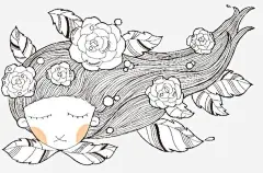 黑白手绘女孩头像高清素材 元素 头像 手绘 线条 免抠png 设计图片 免费下载