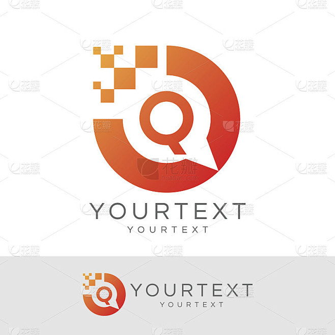 技术初始字母Q图标设计