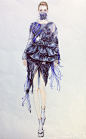 【插画师丁香的时装手绘作品】