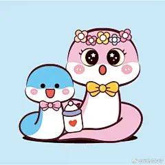 蛇宝宝小青蛇 小蓝蛇... - @阿茹生肖IP的微博 - 微博