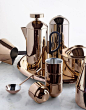 Tom Dixon debuted his new Brew range as a gleamingly copper “tribute to the mysteries of the modern-day coffee ceremony.”Paris Design Week 2015: 