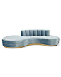 Layla Chanel Tufted Curved Sofa 121"