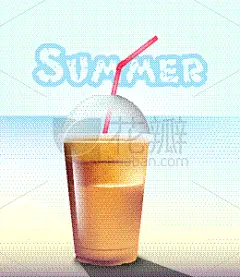 奶昔,夏天,海洋,淡雅,可爱的,饮料,菜单,咖啡,清新,写实