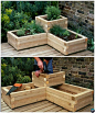 DIY角木花盆募集花园床-20 DIY募集花园床理念指导#Gardening，#Woodworking： 