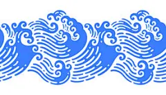 日式复古海浪花纹