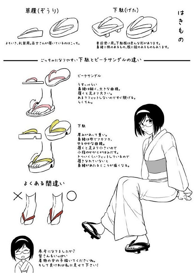搜集了一些和服的画法~转需哟详细和服画法...