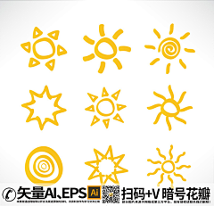 布衣设计馆采集到天气图标矢量素材