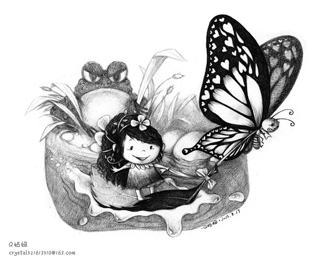q姑妞儿童插画手绘素描