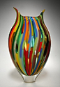 "Mixed Cane Foglio"  Art Glass Vessel    Created by David Patchen