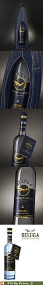 Beluga Transatlantic Vodka comes in Blue leather gift boxes and gold stitching.